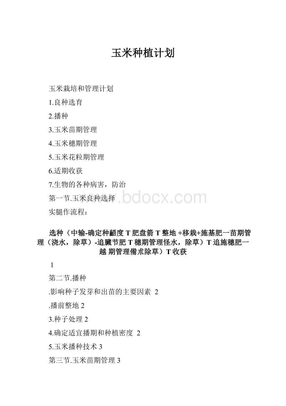 玉米种植计划.docx_第1页