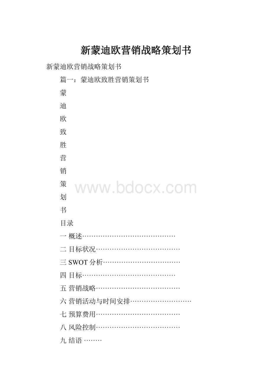 新蒙迪欧营销战略策划书.docx