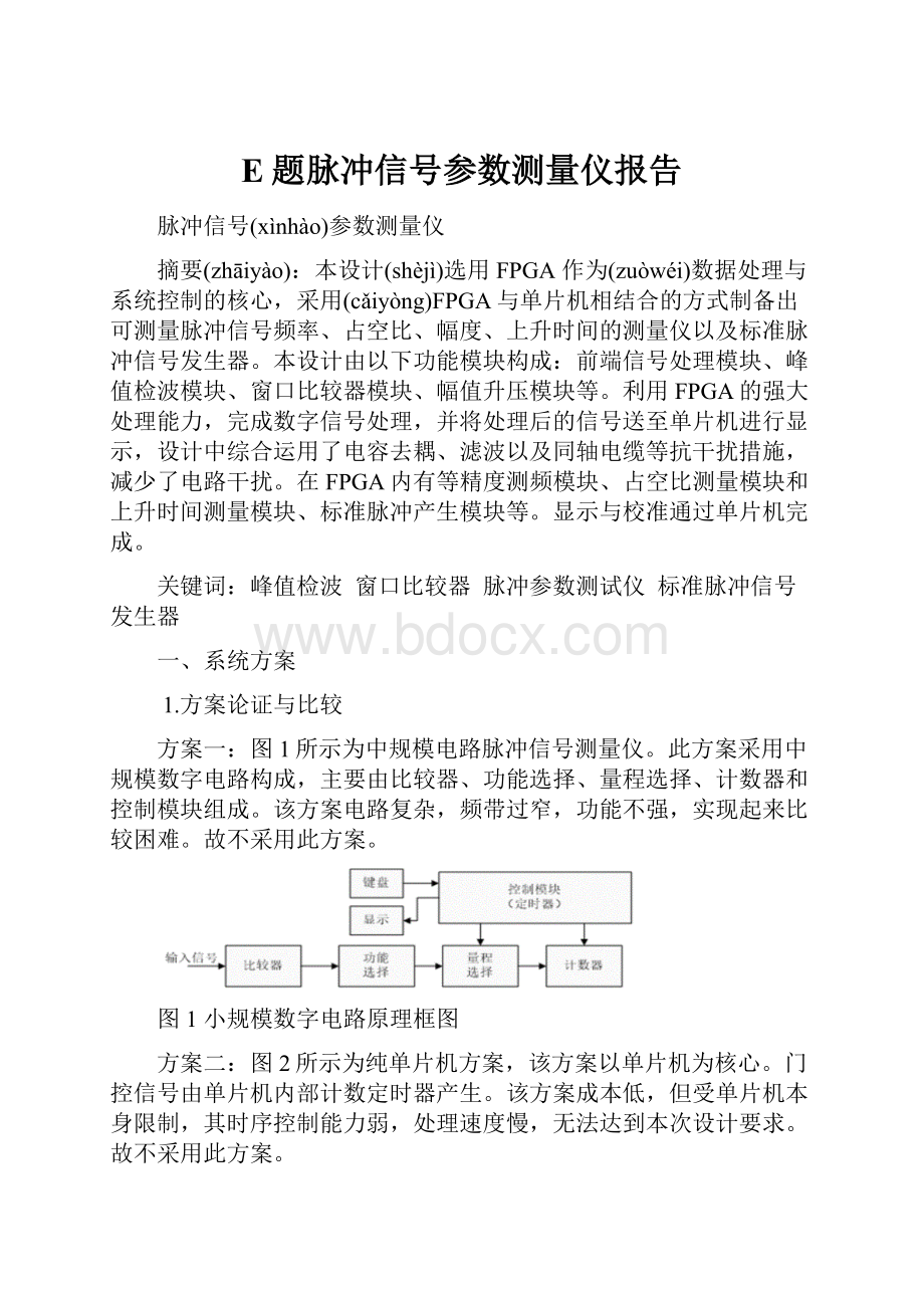 E题脉冲信号参数测量仪报告.docx