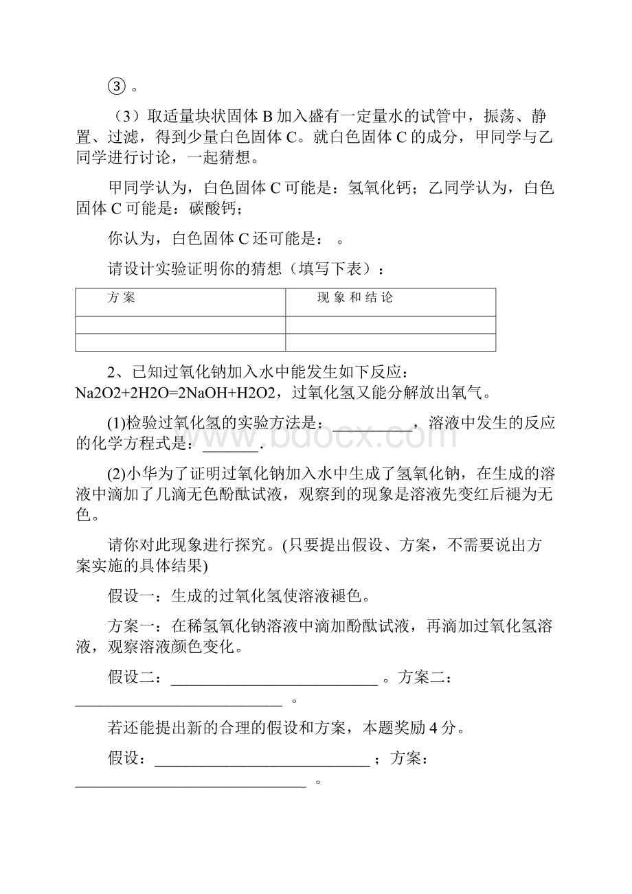 专题复习化学探究性试题.docx_第2页