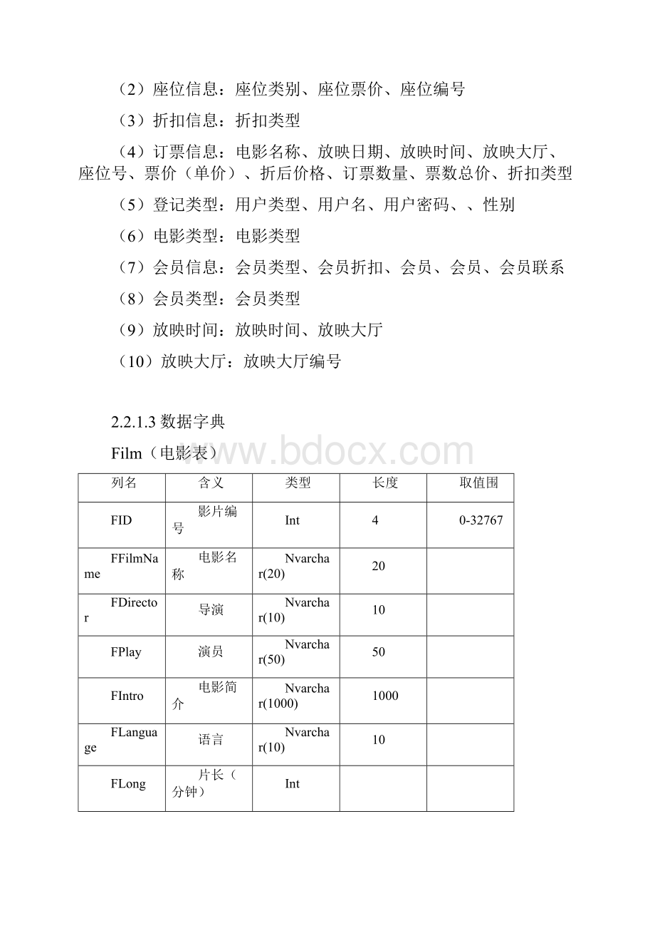 简单影院订票系统数据库设计.docx_第2页