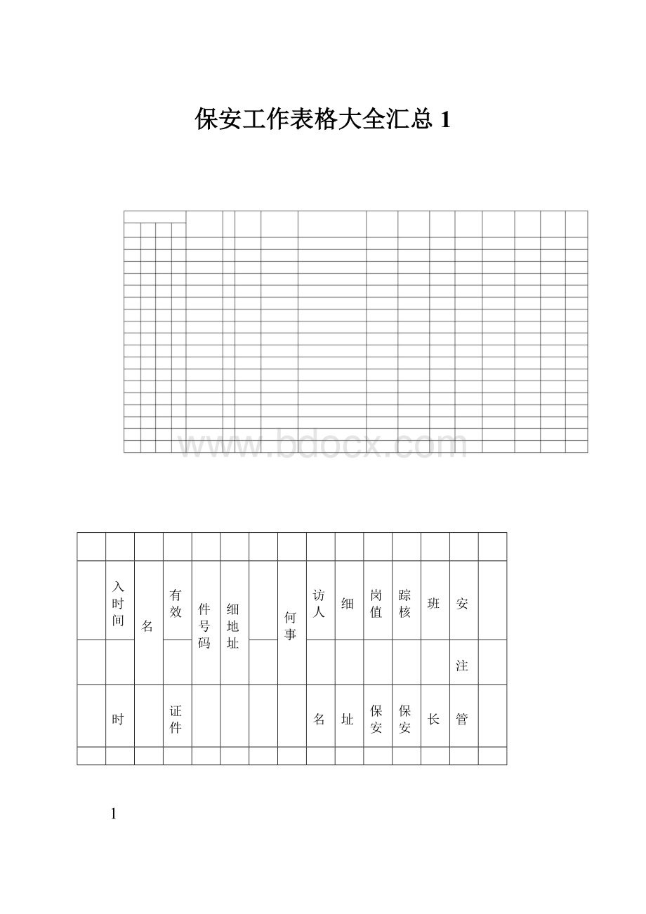 保安工作表格大全汇总1.docx_第1页