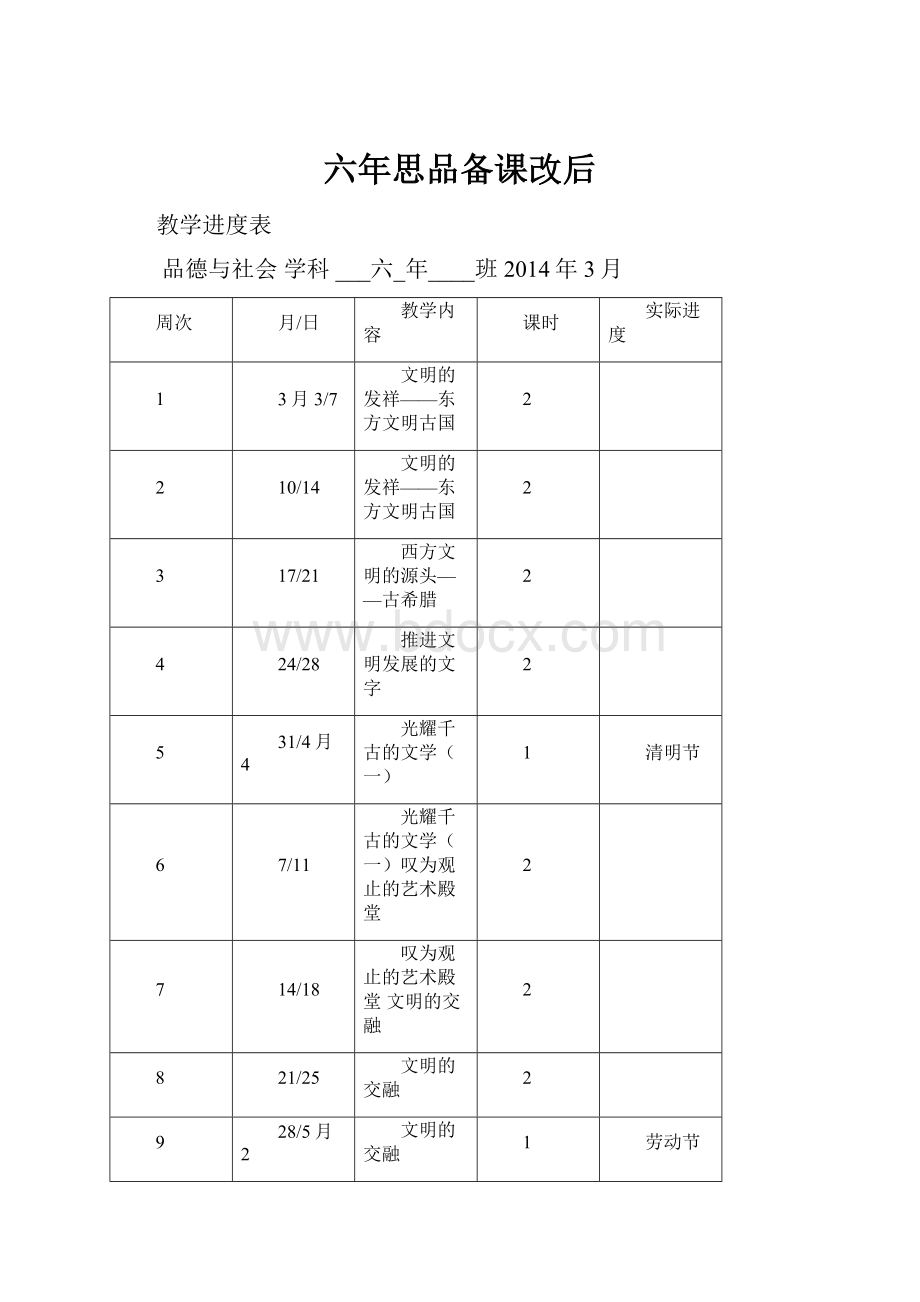 六年思品备课改后.docx