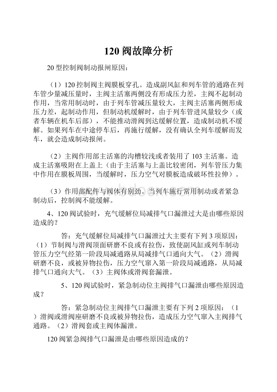 120阀故障分析.docx