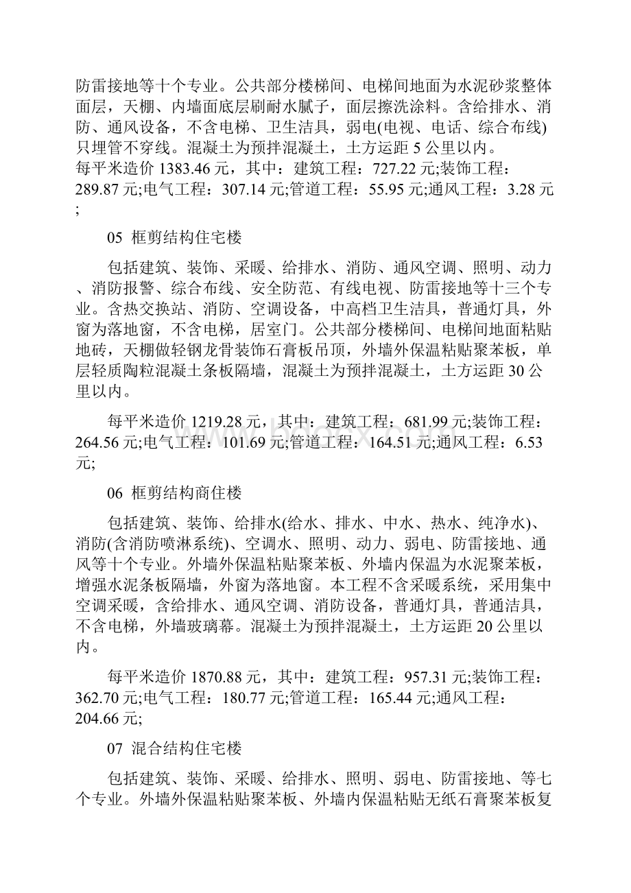 各类工程每平方造价汇总分析表.docx_第2页