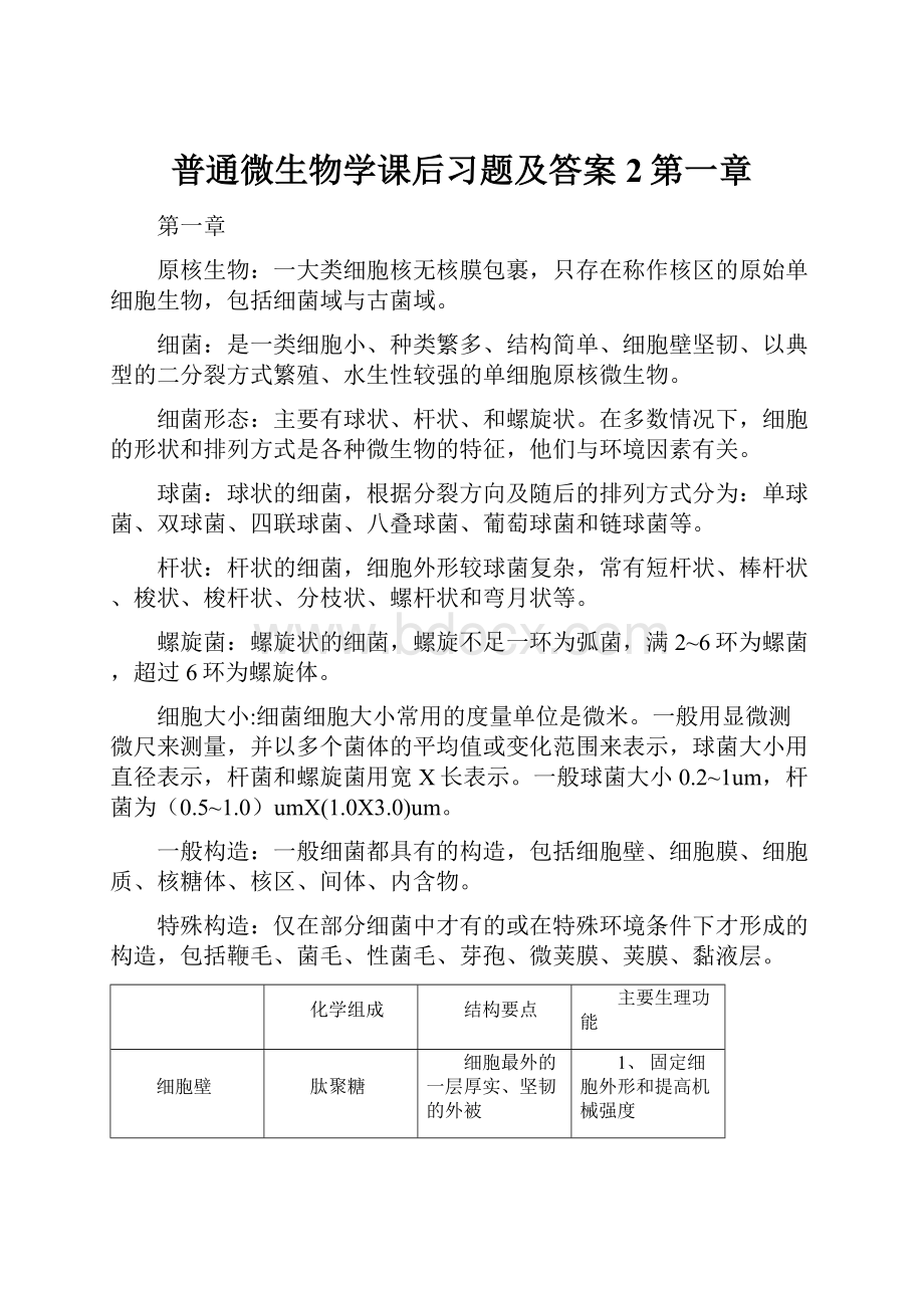 普通微生物学课后习题及答案2第一章.docx