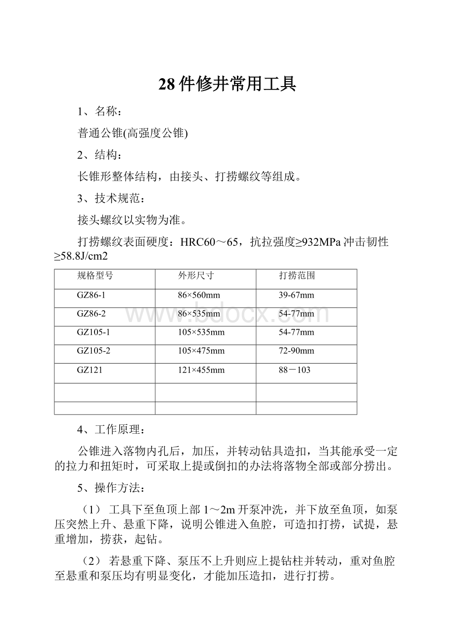 28件修井常用工具.docx