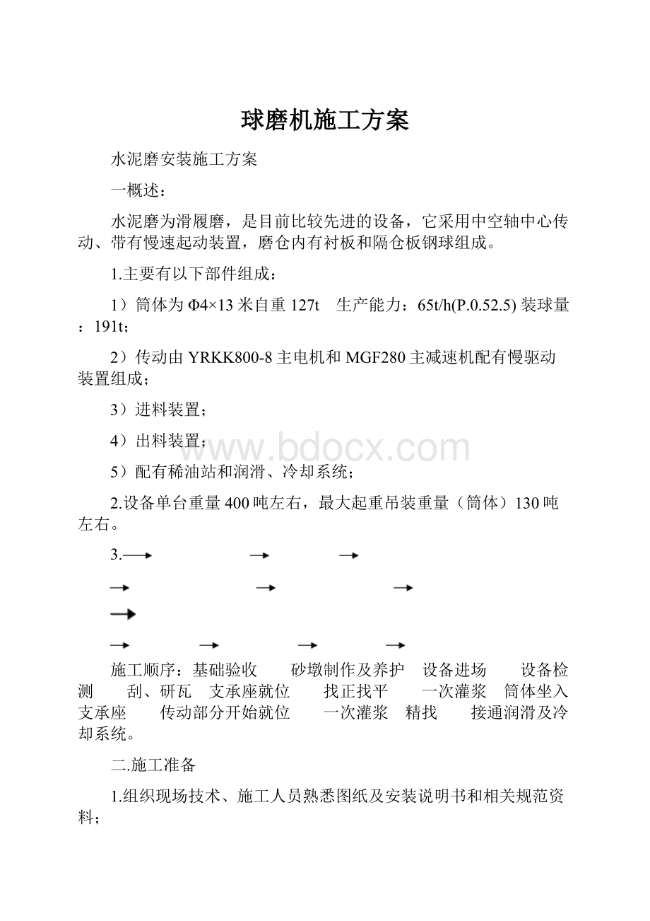 球磨机施工方案.docx