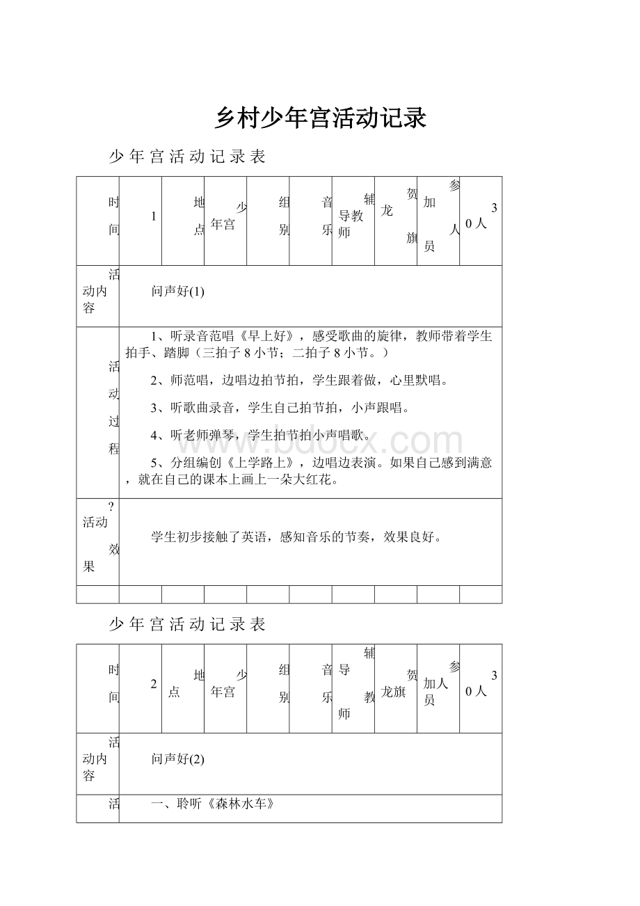 乡村少年宫活动记录.docx_第1页