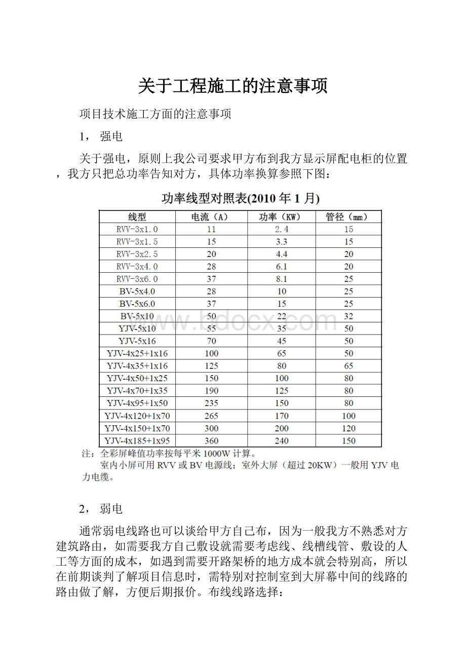 关于工程施工的注意事项.docx