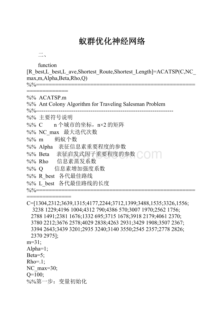 蚁群优化神经网络.docx