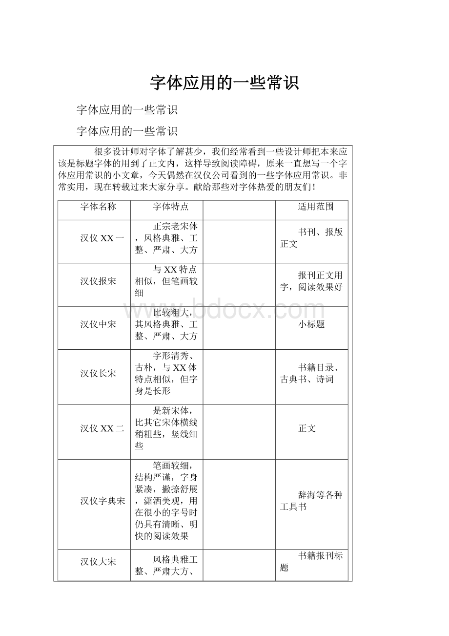 字体应用的一些常识.docx