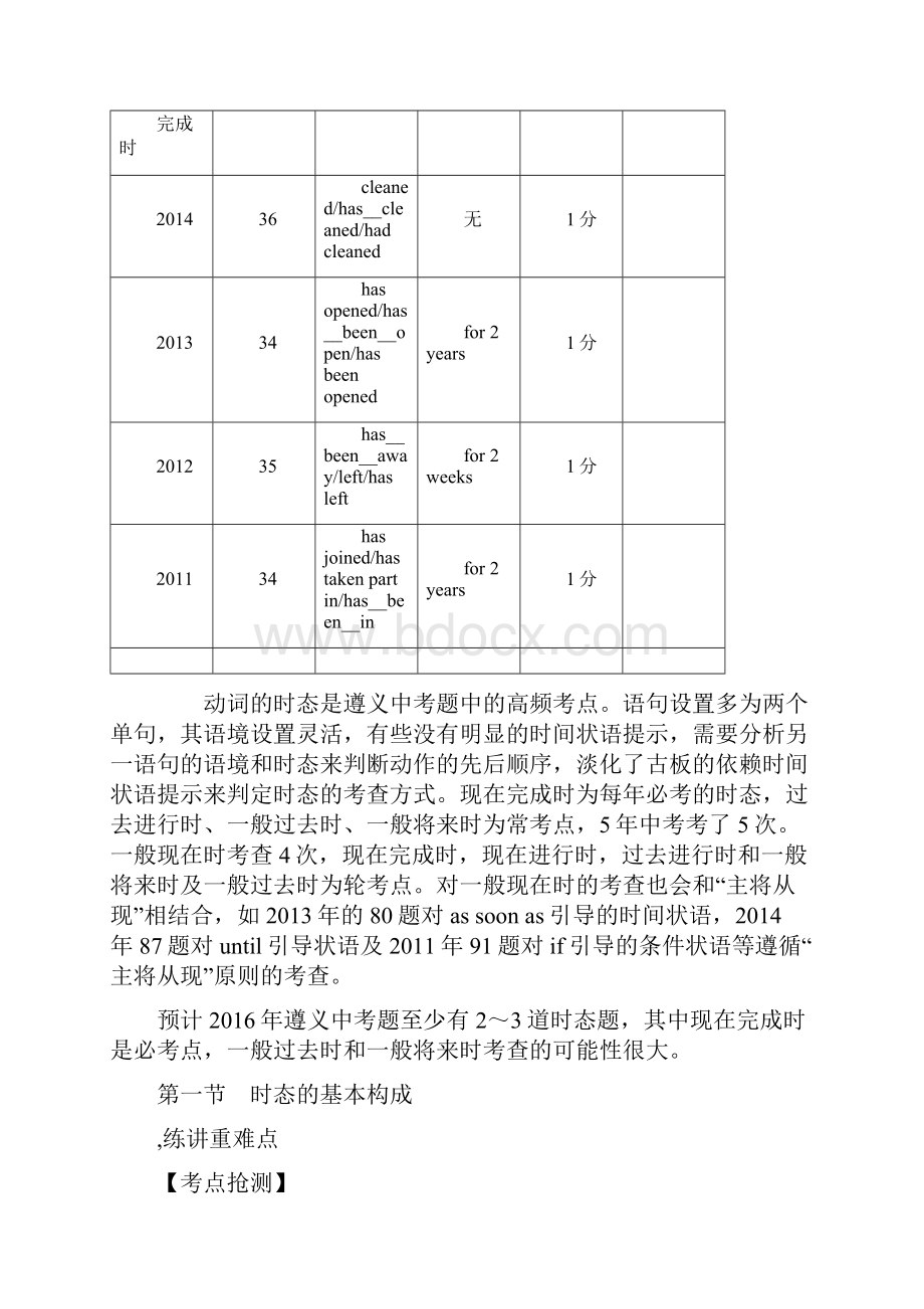 中考命题研究遵义中考英语 专题研究突破 专题十动 词的时态练习.docx_第3页