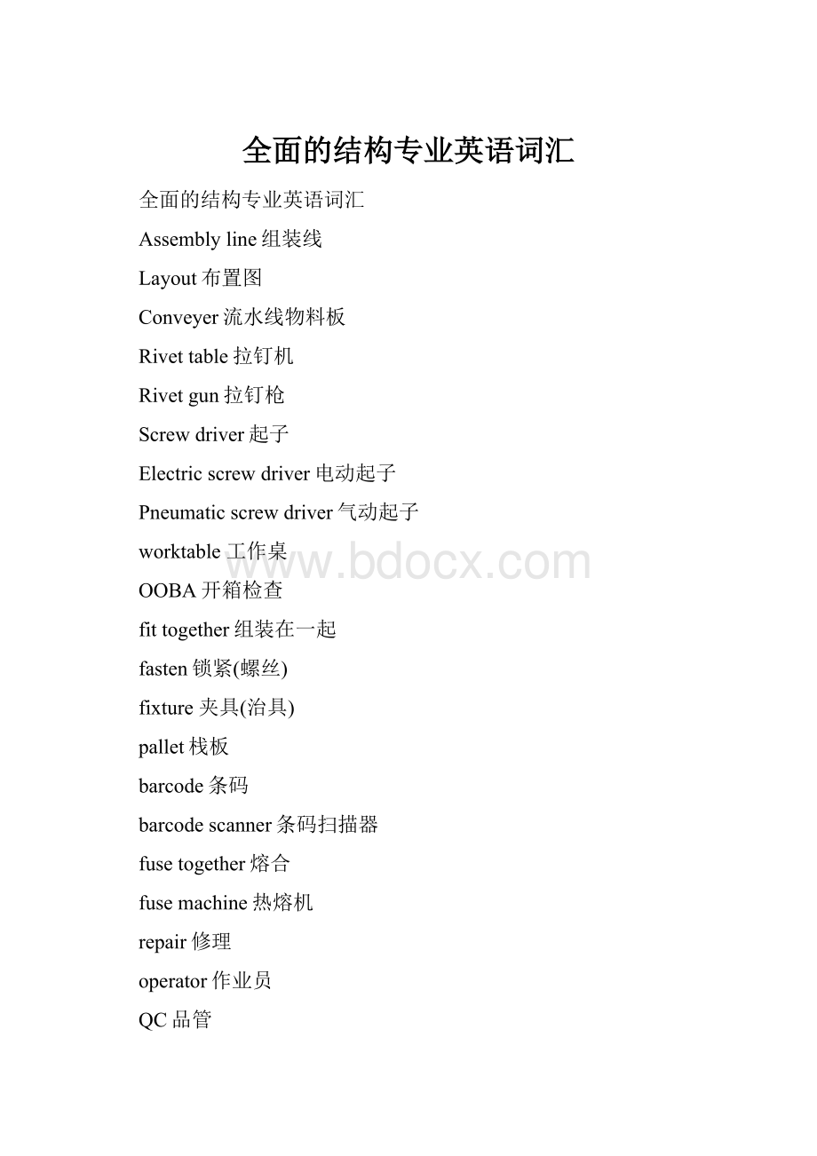 全面的结构专业英语词汇.docx_第1页