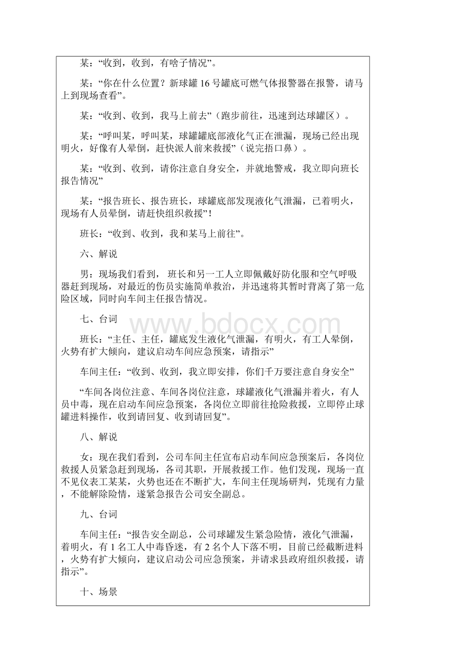 球罐泄漏着火综合应急预案演练记录及总结报告.docx_第3页