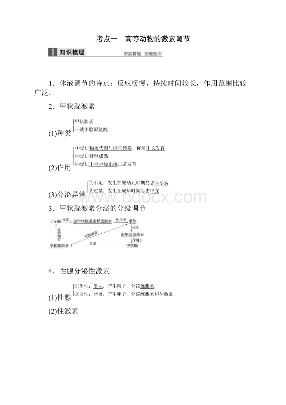 高考生物浙科版总复习 第七单元 第27讲 高等动物的内分泌系统与体液调节.docx_第2页