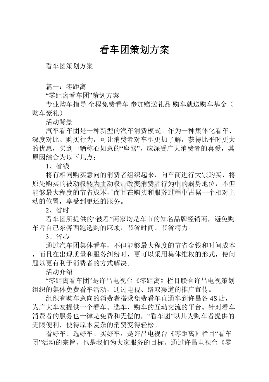 看车团策划方案.docx