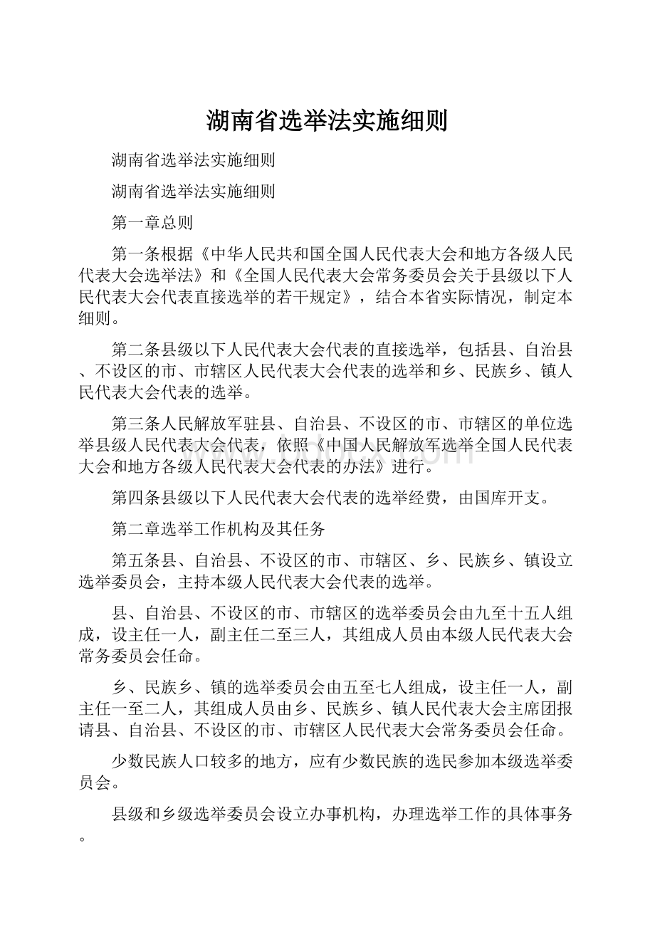 湖南省选举法实施细则.docx