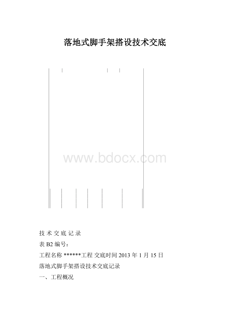 落地式脚手架搭设技术交底.docx