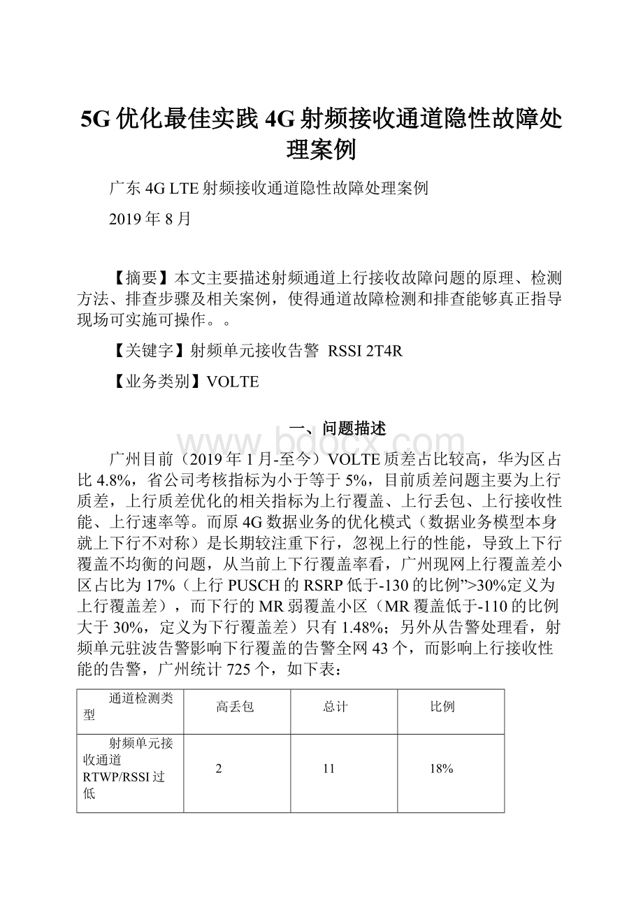 5G优化最佳实践4G射频接收通道隐性故障处理案例.docx_第1页