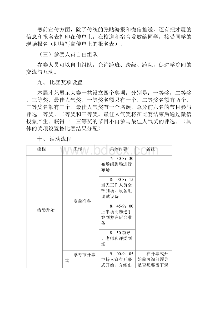 新版大学校园才艺展示落地大赛活动策划完整方案.docx_第3页