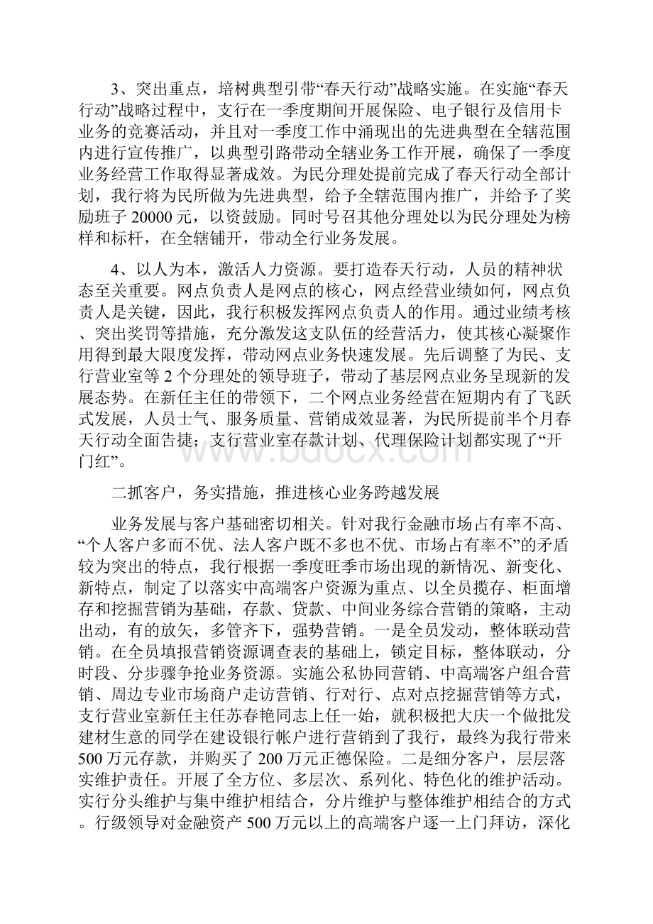 银行支行春天行动营销总结材料.docx_第3页