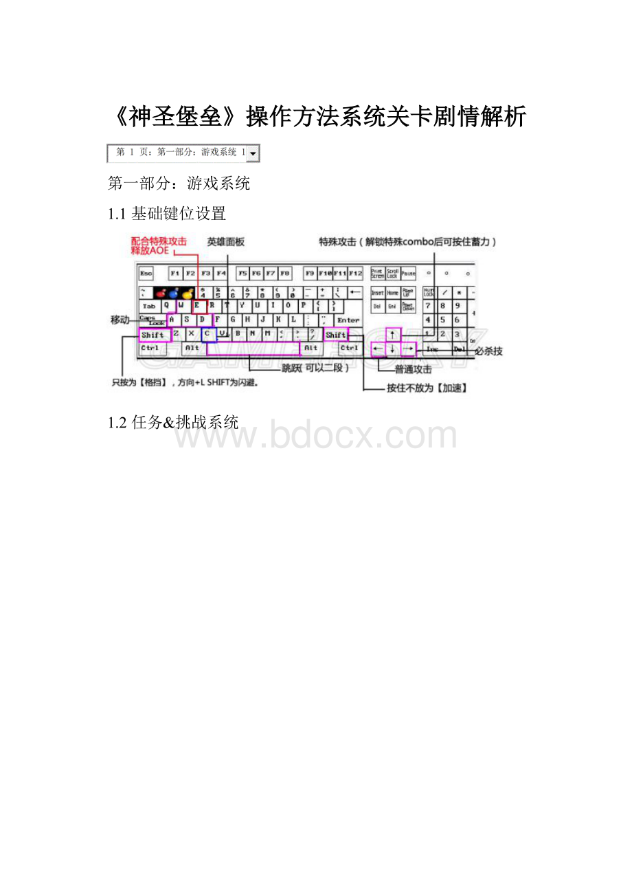 《神圣堡垒》操作方法系统关卡剧情解析.docx