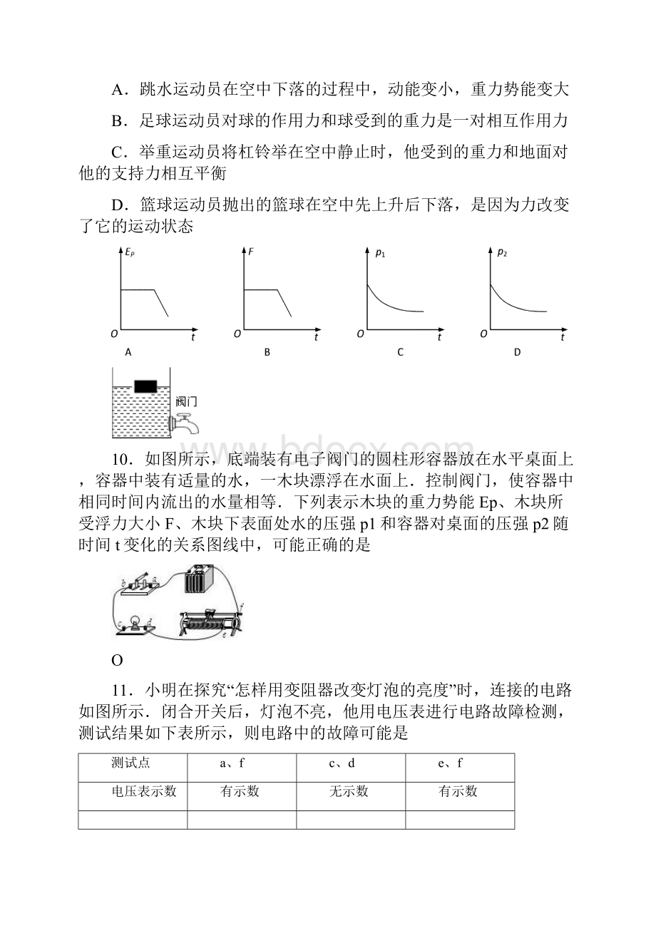 江苏省张家港市届九年级中考网上阅卷适应性考试物理试题及答案.docx_第3页