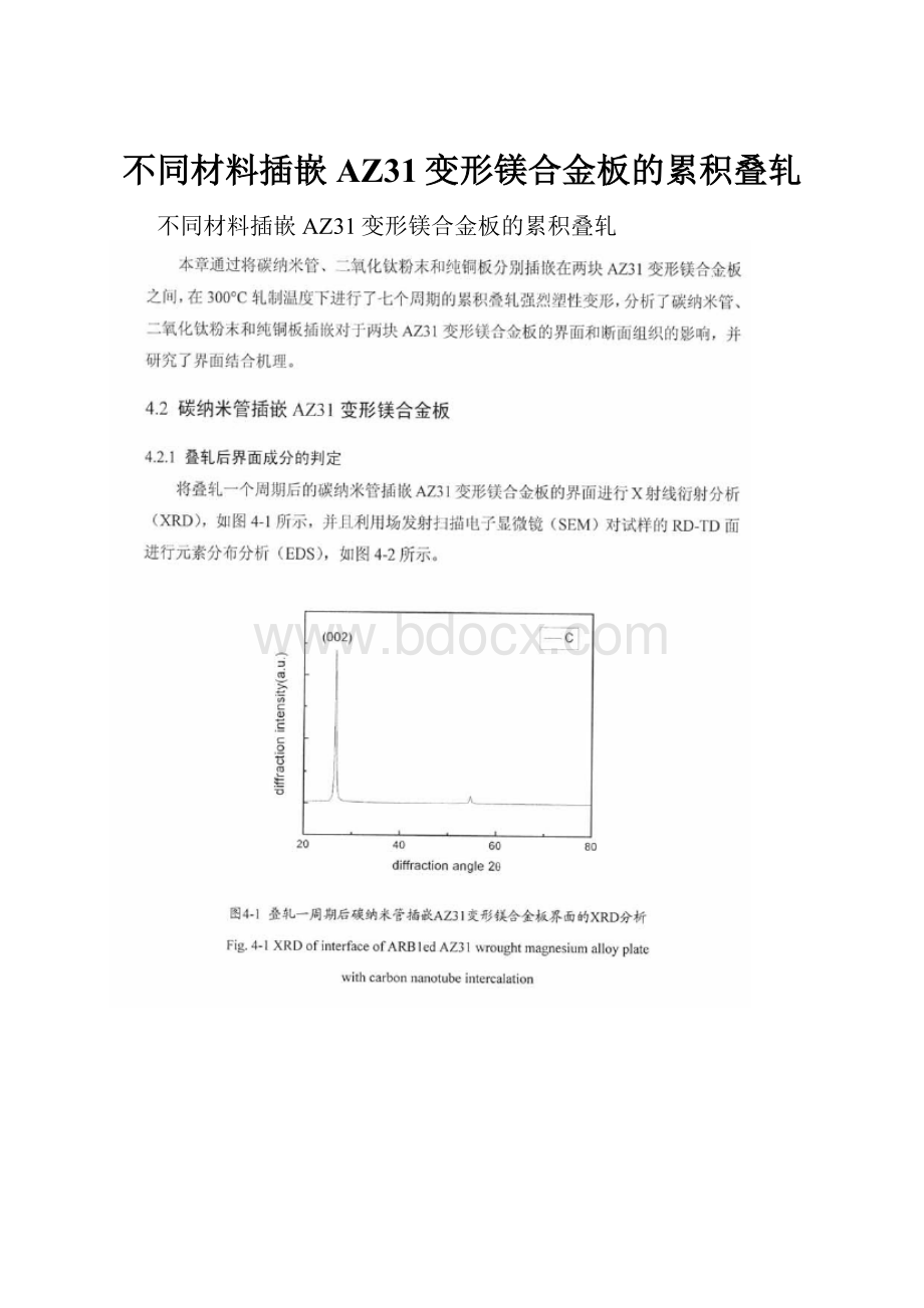 不同材料插嵌AZ31变形镁合金板的累积叠轧.docx