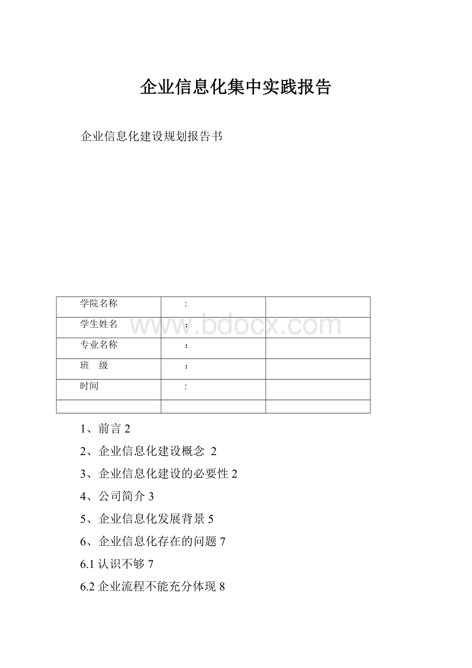 企业信息化集中实践报告.docx_第1页