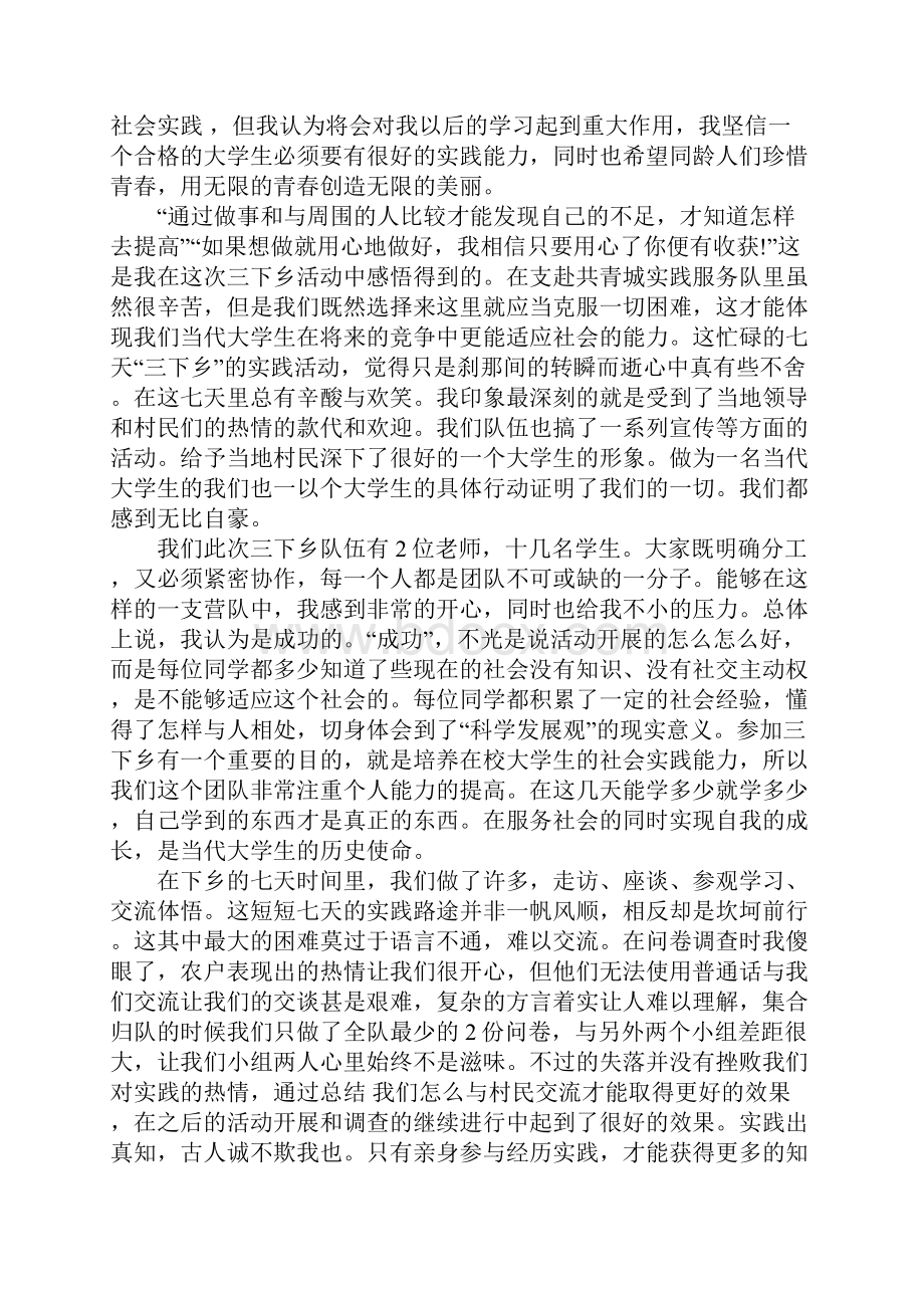 三下乡社会实践报告3000字正式版.docx_第3页