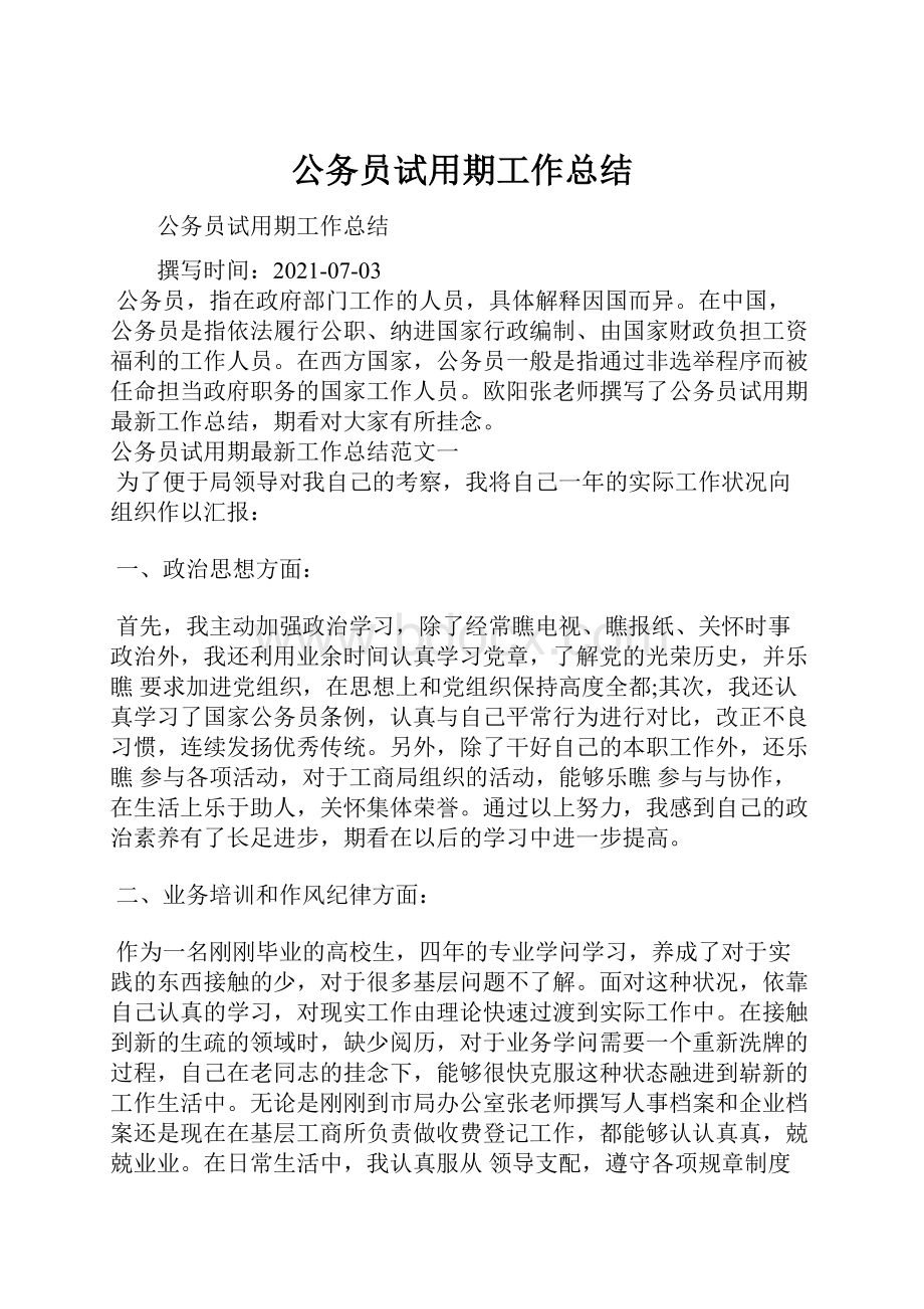 公务员试用期工作总结.docx