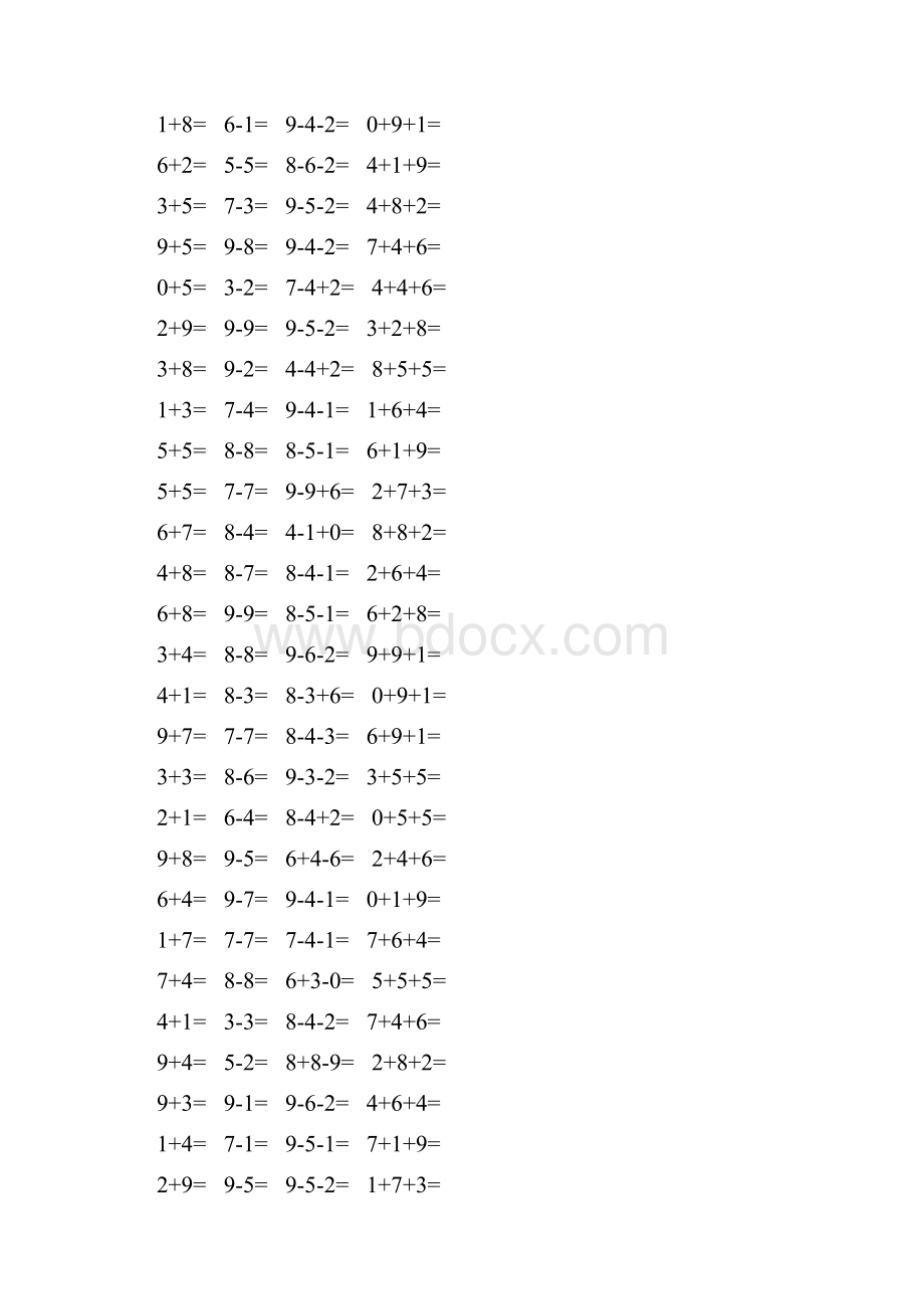 新编一年级数学上册口算题卡 30.docx_第2页