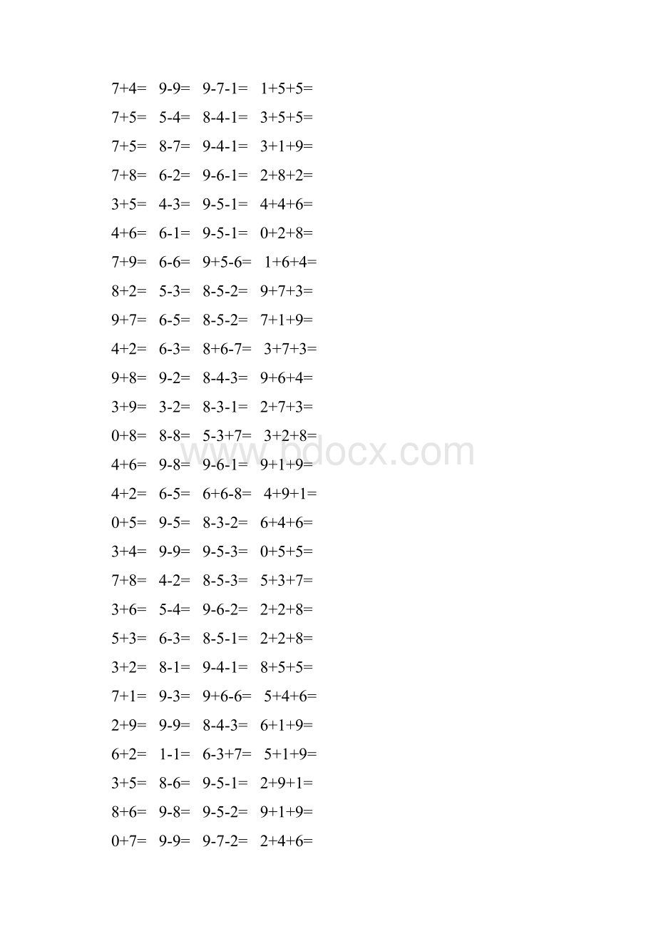 新编一年级数学上册口算题卡 30.docx_第3页