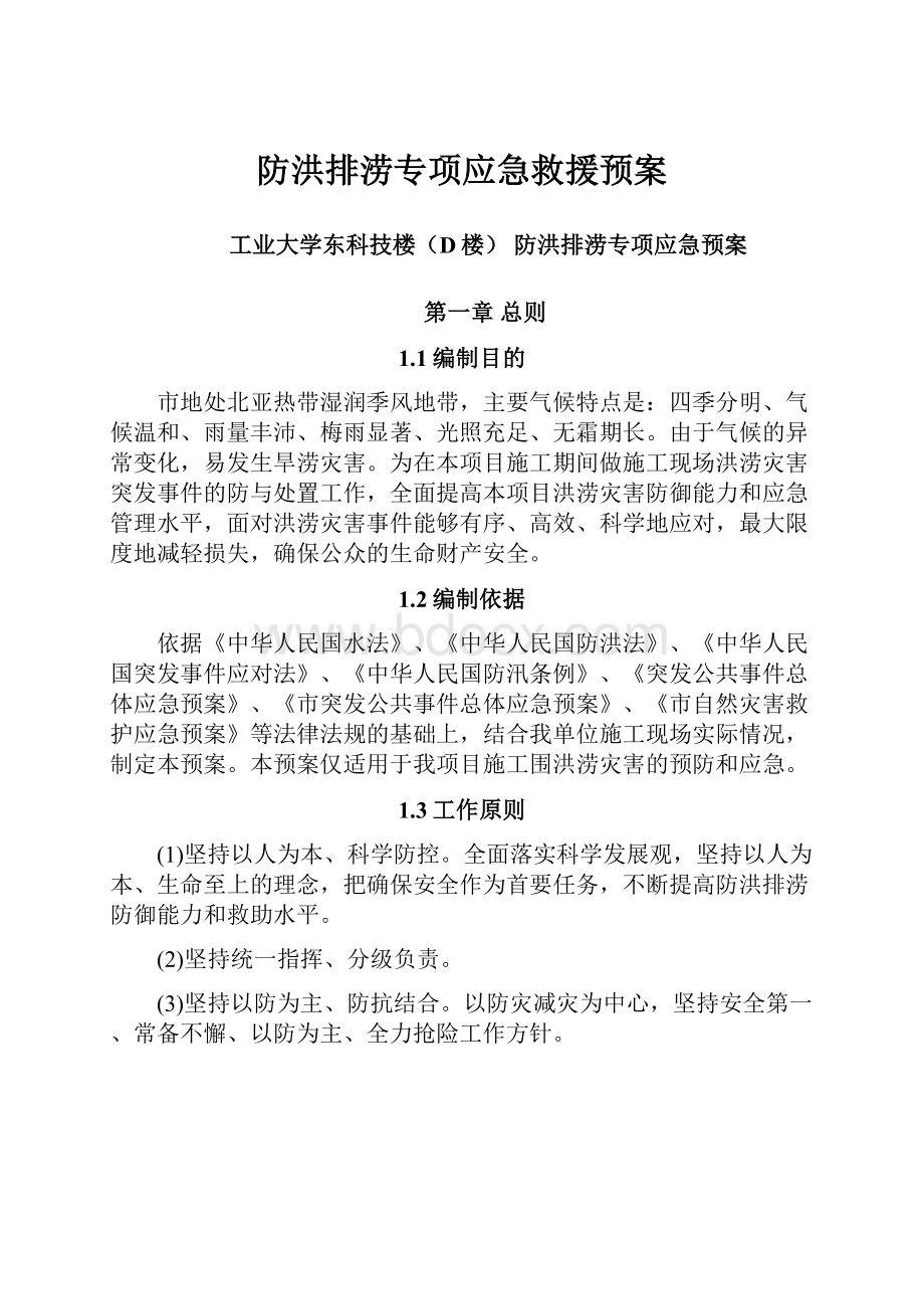 防洪排涝专项应急救援预案.docx