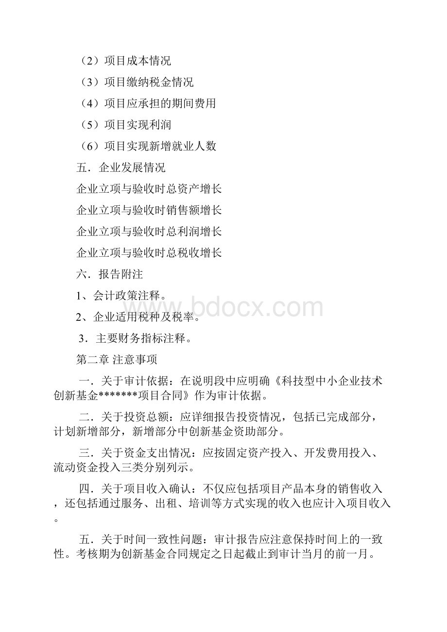 创新基金专项审计报告编制要求和审计报告格式.docx_第2页