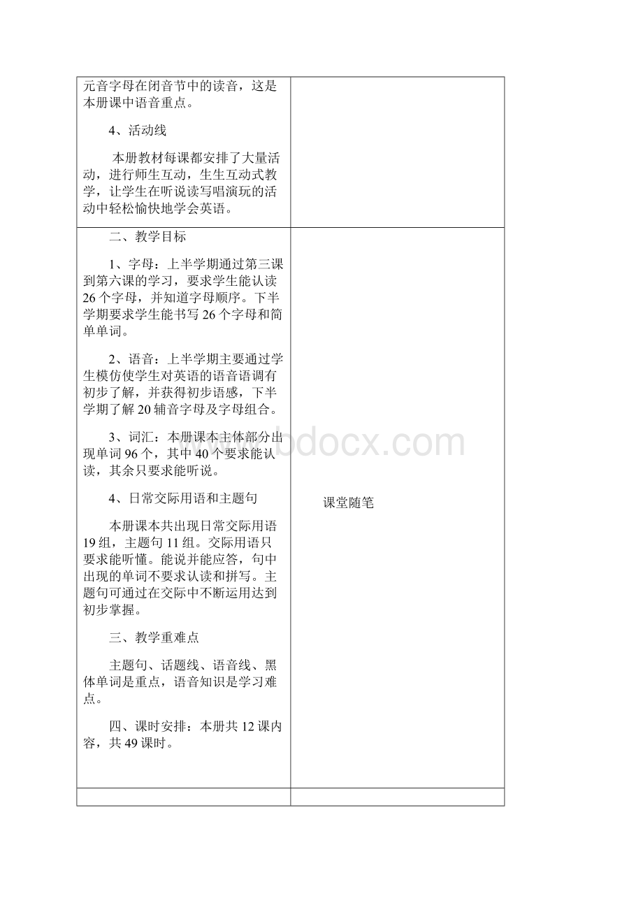 科普版小学英语三年级上册教案 全册.docx_第2页