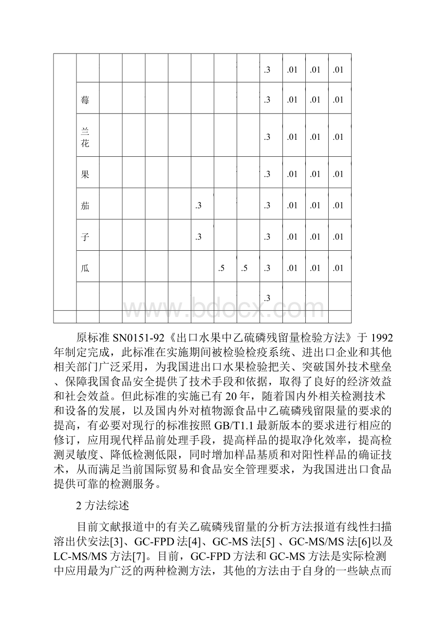 出口水果中乙硫磷残留量检验方法编制说明.docx_第3页