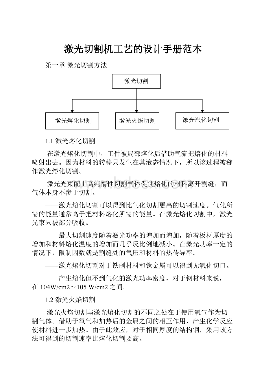 激光切割机工艺的设计手册范本.docx