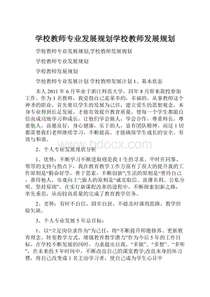 学校教师专业发展规划学校教师发展规划.docx