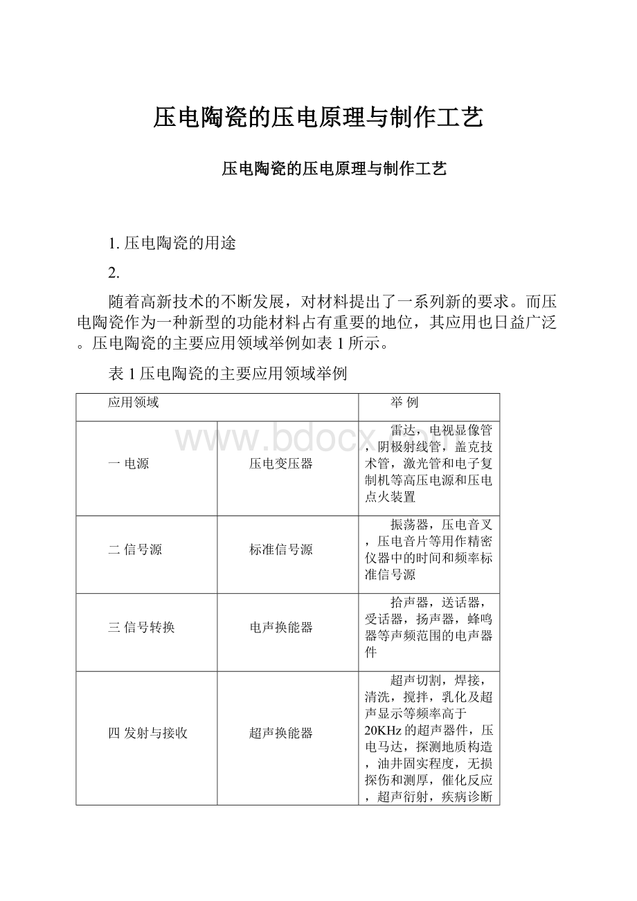 压电陶瓷的压电原理与制作工艺.docx