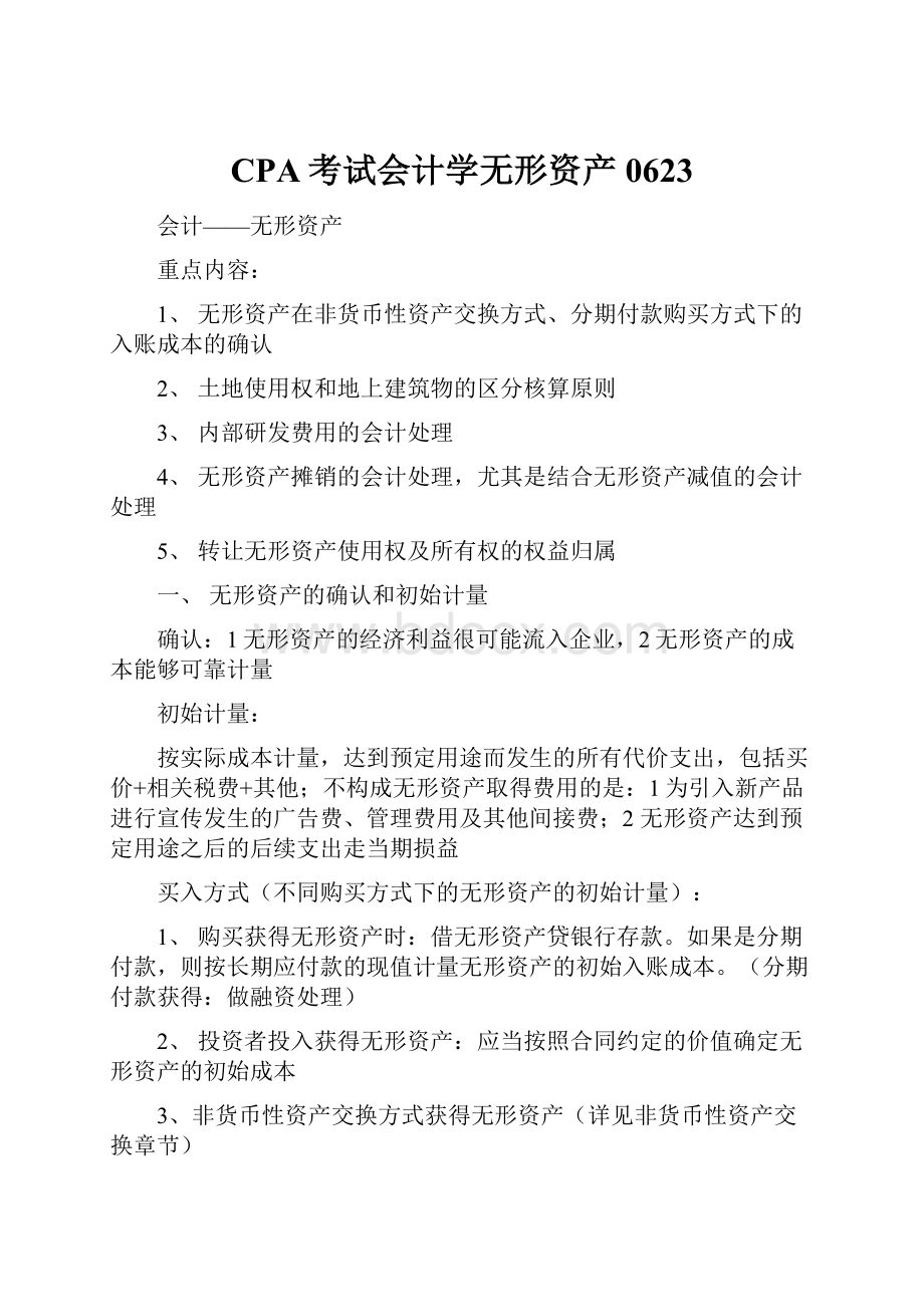 CPA考试会计学无形资产0623.docx