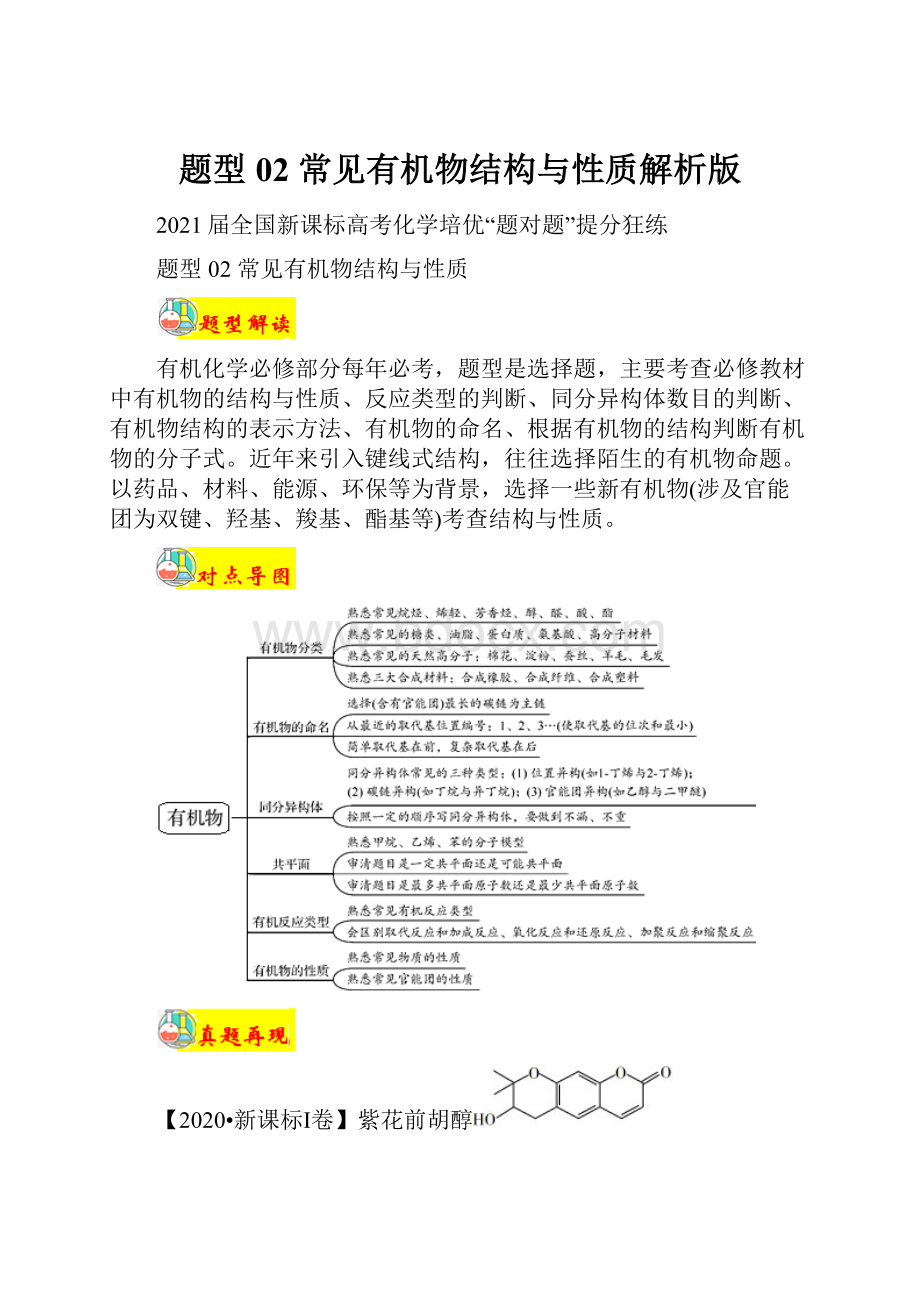 题型02常见有机物结构与性质解析版.docx