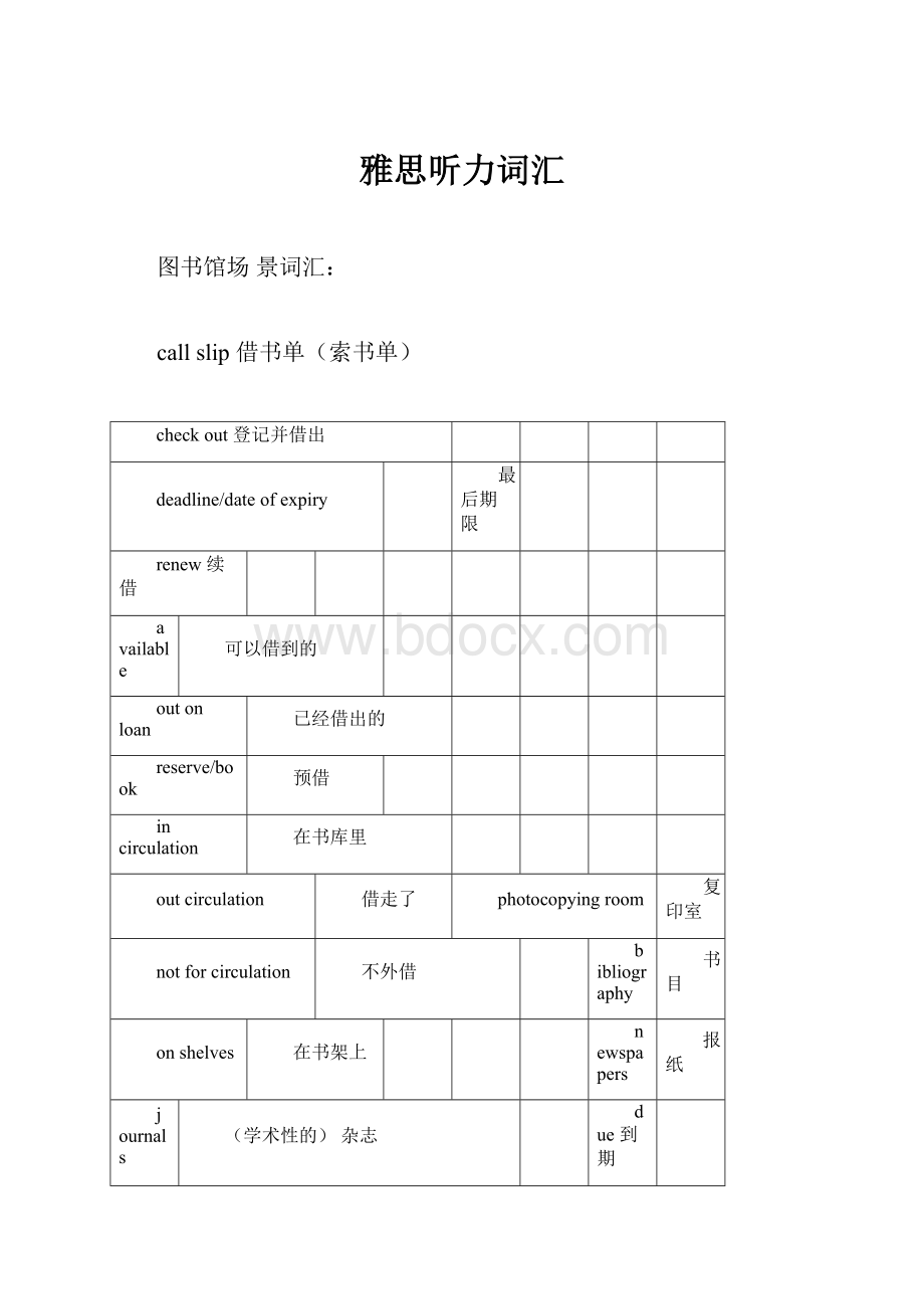 雅思听力词汇.docx