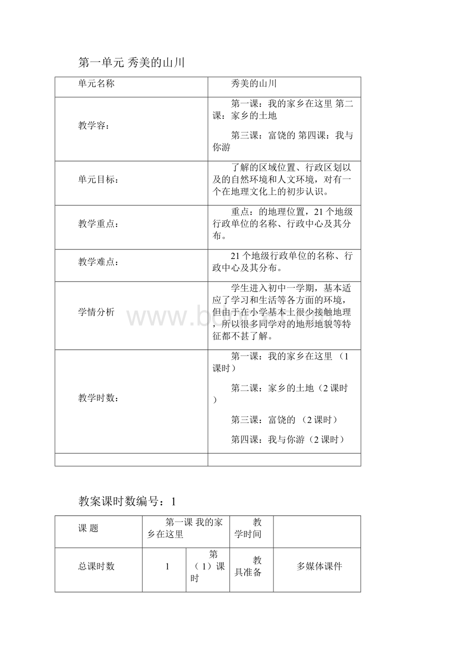 通江学校七年级上可爱的四川教案.docx_第2页