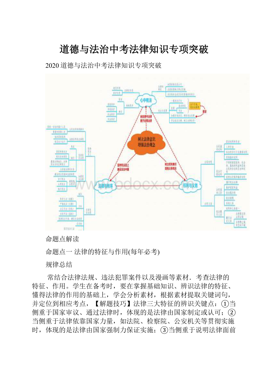 道德与法治中考法律知识专项突破.docx_第1页