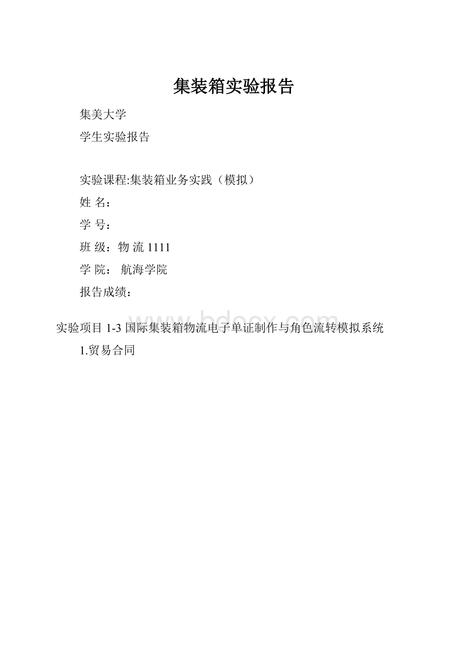 集装箱实验报告.docx