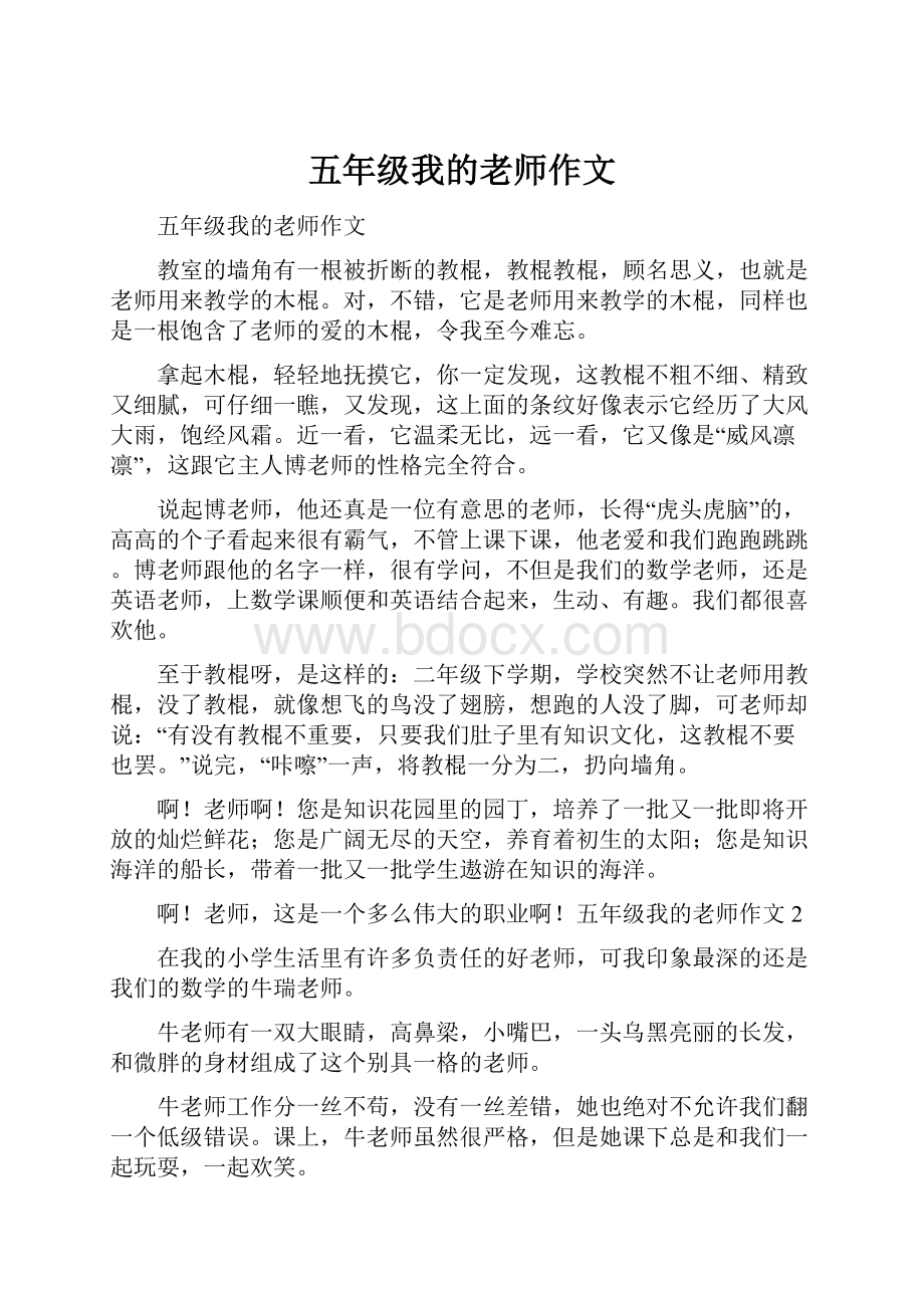 五年级我的老师作文.docx