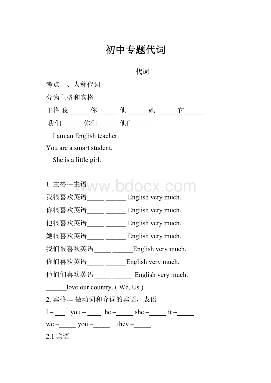 初中专题代词.docx_第1页