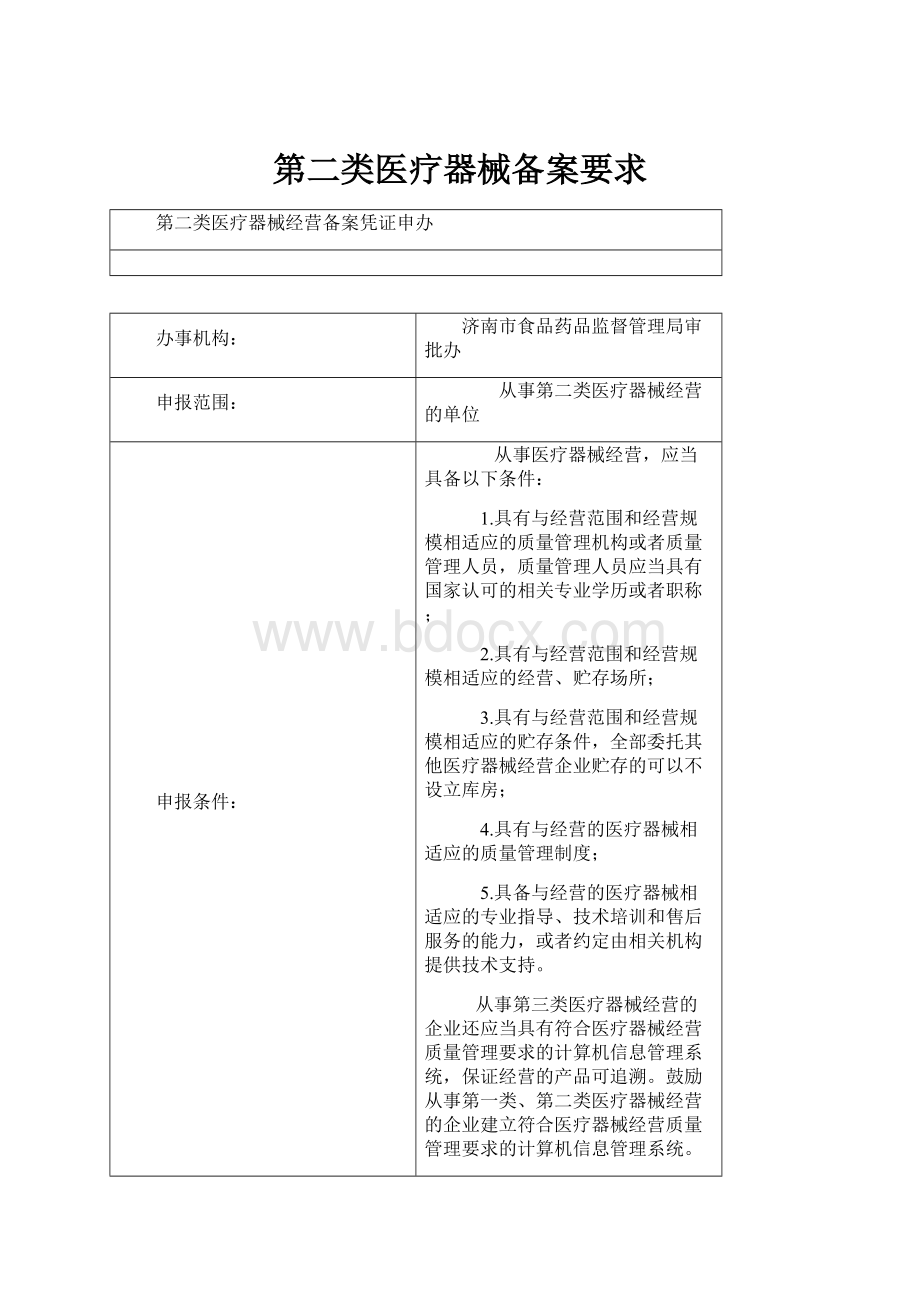 第二类医疗器械备案要求.docx_第1页